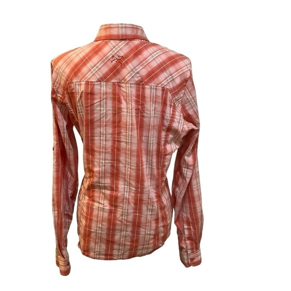Arc’Teryx Melodie Red Plaid Button Down Shirt with Adjustable Sleeves Size XL - Picture 8 of 16